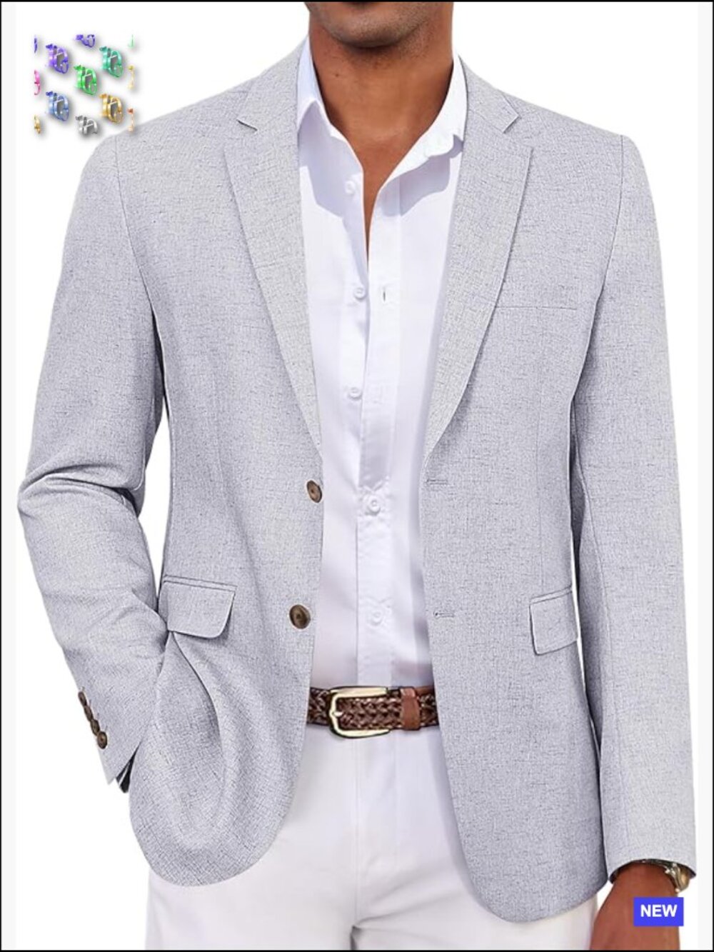 Lightweight Linen Blazer Classic Notch Lapel Tailored Fit Business Casual